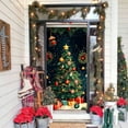thumbnail image 2 of Elastic Christmas Door Cover 35″ x 82″ with Festive Patterns for Holiday Wall Decoration and Party Background Arrangement B, 2 of 6