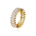 thumbnail image 6 of Geometric Zircon Ring Unisex Inlay Gold Plated Hip Hop, 6 of 7