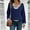 Navy, variant on Women Button Collar Crew Neck Long Sleeve Top with Mixed Colors for Casual Fashion Wear