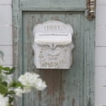 thumbnail image 6 of Mailbox Wall Mount Mailboxes for Outside Vintage Mail Boxes for House Outside Metal Drop Box Antique Style Nostalgic Charm Home Decorative, Butterfly Pattern, White, 6 of 7