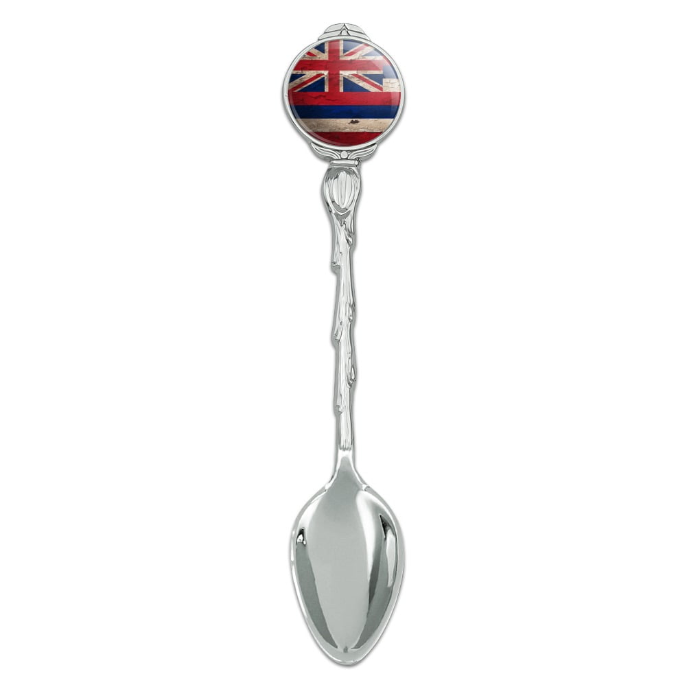 Rustic Distressed Hawaii State Flag Novelty Collectible Demitasse Tea Coffee Spoon 