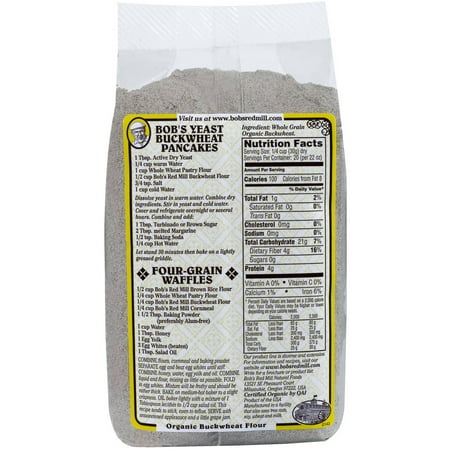 Bob's Red Mill Organic Buckwheat Flour, 22 oz (Pack of 4)