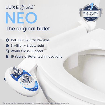 Luxe - Neo 120 Non-Electric Self-Cleaning Nozzle Universal Fit Bidet Toilet Attachment - Blue