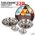 thumbnail image 3 of Bowls 22PCS Service Plate Set Stainless Steel Dinnerware Set For Outdoor Camping Self Driving, 3 of 8