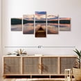 thumbnail image 3 of Elephant Stock Canoe On Calm Waters Wall Art - Horizontal Multi Panel Canvas - Living Room Wall Decor - Nature Multi Panel - Blue And Brown Decor - 55" x 24", 3 of 8