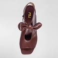 thumbnail image 4 of FSJ Women Casual Bowknot Peep Toe Sandals Chunky Low Heel Sandal Booties Hollow Cutout Slingback Zipper Comfortable Dress Shoes Size 10.5 Brick Red, 4 of 4