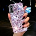 thumbnail image 6 of Samsung Galaxy S21 Plus Case Diamond Case for Women 3D Glitter Sparkle Bling Case Luxury Shiny Crystal Diamond Bumper Clear Gems Cute Protective Girly Case Girls Cover(Purple), 6 of 14