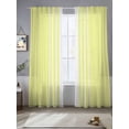 thumbnail image 2 of Yellow White Stripe Sheer Curtains 84 Inch Length 2 Panels Set, Modern Rustic Vertical Striped Voile Window Treatment Rod Pocket Curtains Sheers Drapes for Bedroom/Living Room/Kitchen 52"x84"x2, 2 of 7