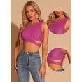 thumbnail image 2 of Disfraz de navidad Camiseta corta sin mangas con cuello redondo y purpurina para mujer Rosa Caliente L, 2 of 5