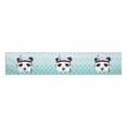 thumbnail image 2 of MKHERT Bohemian Pandas with Feathers Cute Animal with Teal Moroccan Trellis Table Runner for Office Kitchen Dining Wedding Party Banquet 16x72 Inch, 2 of 2