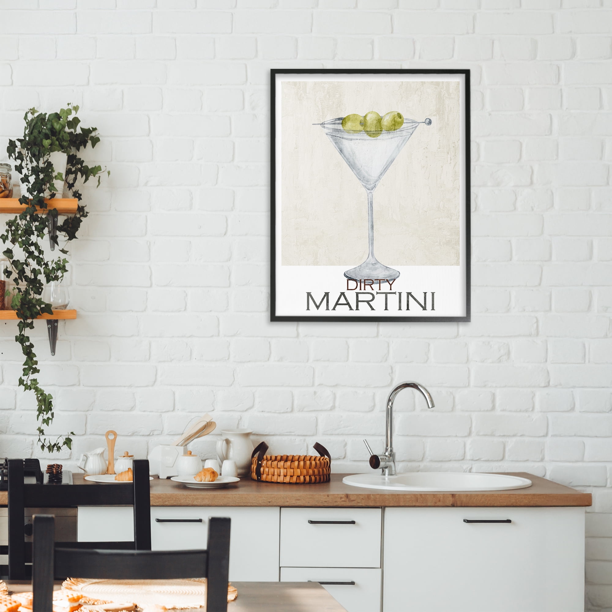 Stupell Industries Dirty Martini Olives Black Framed Giclee Art, design by Kim Allen