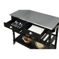 thumbnail image 4 of Pemberly Row French Stainless Steel Top Kitchen Cart- Black Wood, 4 of 10