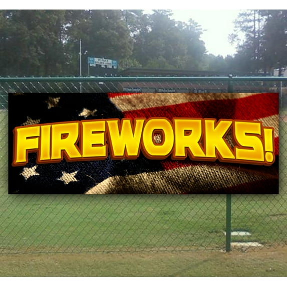 Fireworks! 13 oz Vinyl Banner With Metal Grommets