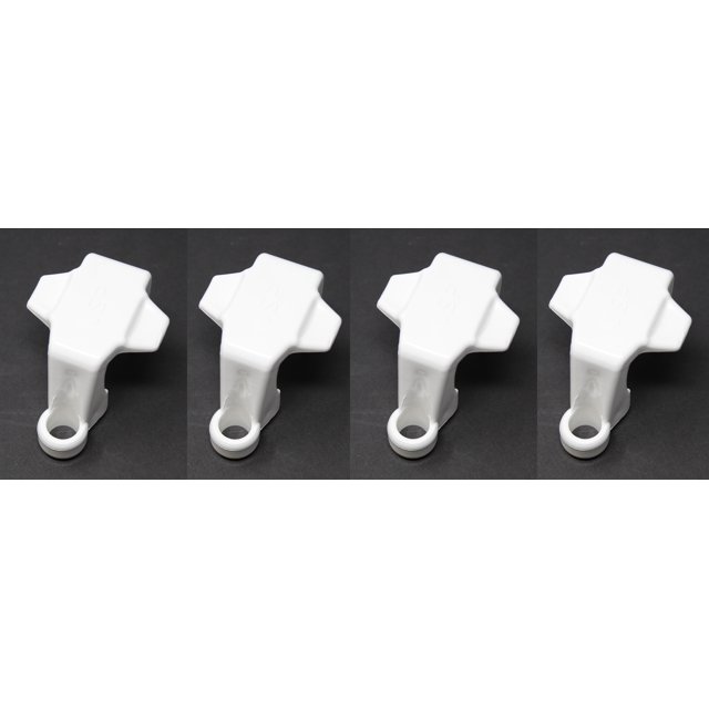 4 Pack White Plastic Pontoon Boat Square Rail Fender Adjuster Hanger