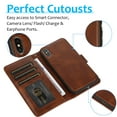 thumbnail image 6 of iPhone Xs Max Case with Card Slots, Allytech Detachable Case Support Magnetic Car Mount Case with Lanyard Wallet Vegan Leather Shockproof Stand Case for iPhone XS Max 2018(6.5"), Brown, 6 of 8