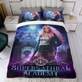 thumbnail image 4 of Academia Sobrenatural Conjunto de sábanas temático, trío de piezas, cómodo y amigable con la piel, diseño único, regalo de decoración para el hogar para familiares, amigos y fans,140cm *210cm, 4 of 6