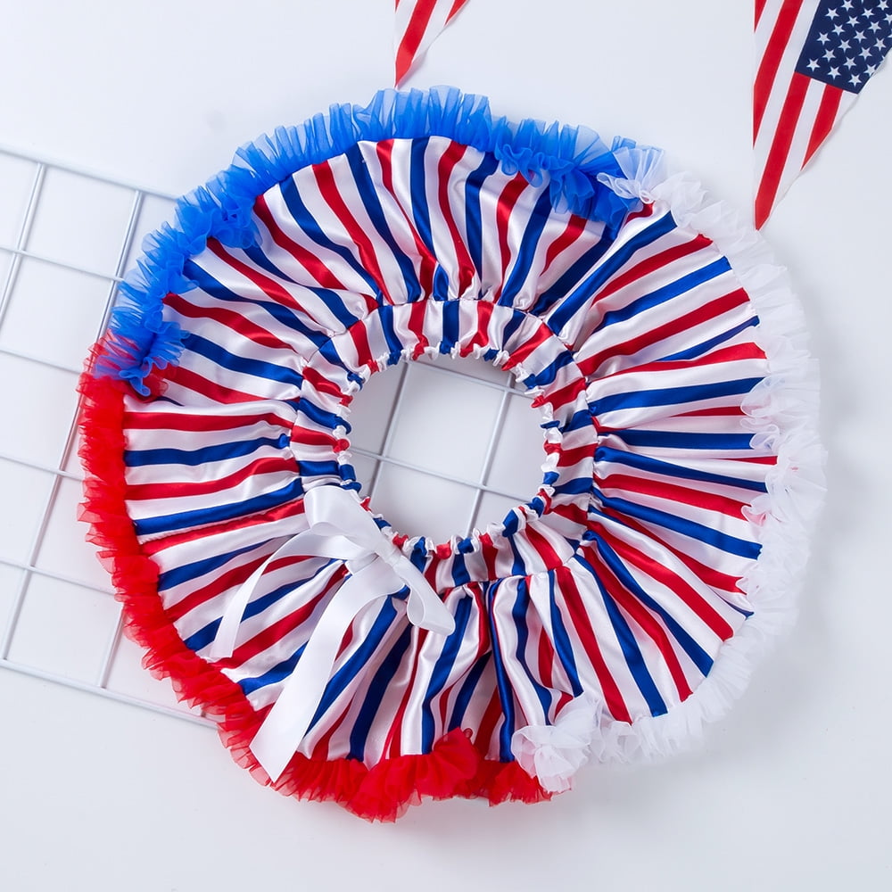 4th of July Baby Girl Outfit-Short Sleeve Romper Tutu Skirt Headband Clothes Set 3Pcs