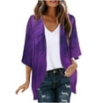 thumbnail image 3 of Cardigan Sweaters For Women Casual Cropped Overcoat Fashion Summer 1/2 Sleeve Printed Trendy Cardigan Sweaters, 3 of 6
