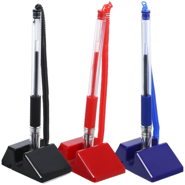 Pen bolígrafo de tinta de escritorio de 3pcs con pluma de seguridad con el mostrador de recepción de soporte mostrador de mostrador