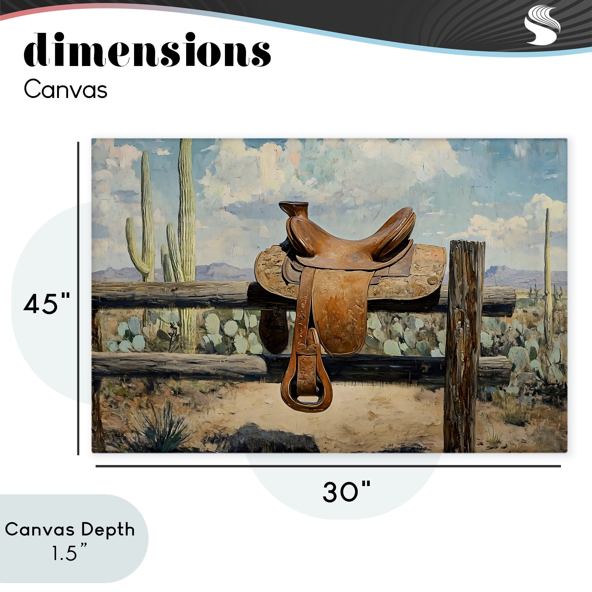 Stupell Industries Saddle on Desert Fence Canvas Wall Art, design by Franklyn Gregory