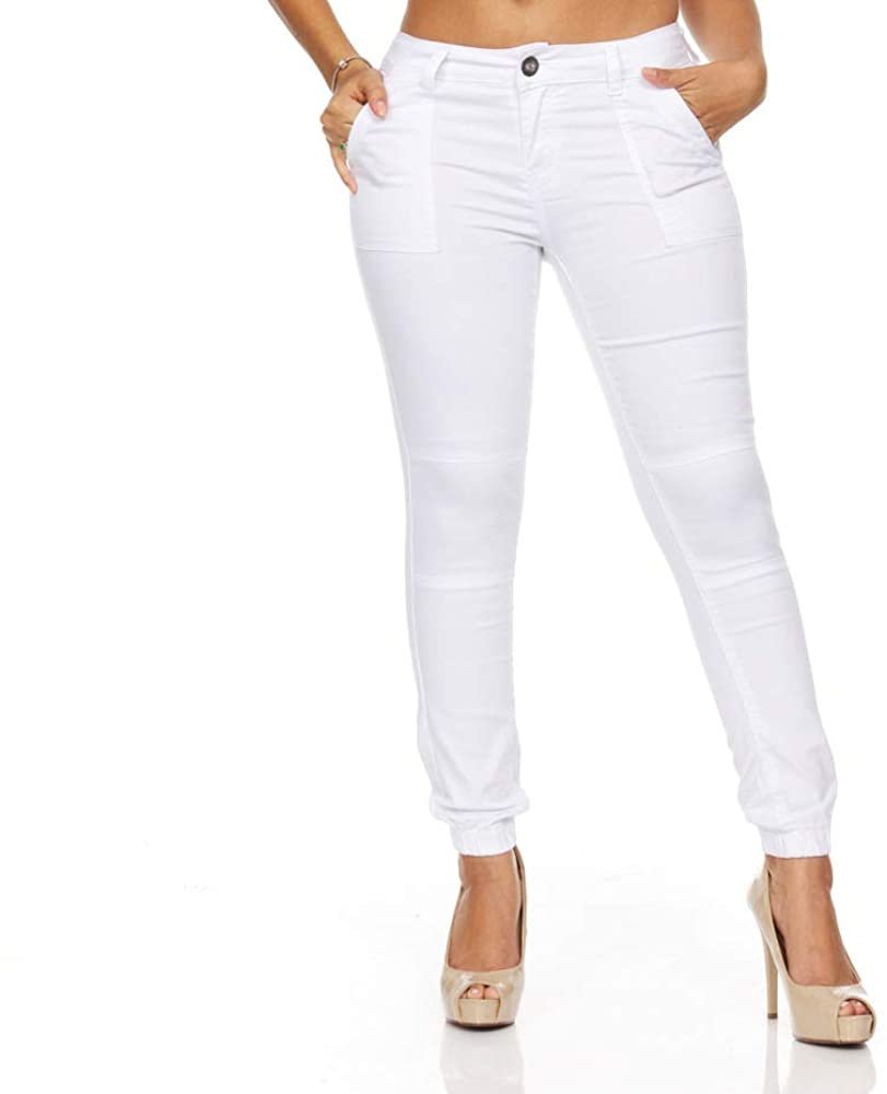 YDX Smart Jeans Juniors Denim Joggers for Teen Girls Cute Comfort Stretch High Rise White Size 5 - image 1 of 6