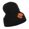 thumbnail image 4 of Girffin Emblem Embroidered Long Beanie - Black OSFM, 4 of 5