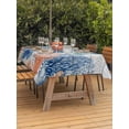thumbnail image 3 of Outdoor Tablecloth with Umbrella Hole for Patio/Picnic/Party/Camping, Sea Turtle Coastal Waterproof Table Cloth Rectangle Table Cover Washable, Blue Red Summer Beach Coral Nautical Wood (60"x 84"), 3 of 8