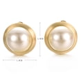 thumbnail image 3 of Yoursfs Clip On Earrings For Women Faux Ivory Pearl Earring Round Gold Plated Non Pierced Ears Wedding Jewelry, 3 of 6