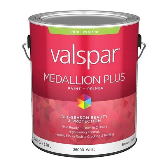1 gal Medallion Acrylic Latex House Trim Paint & Primer, Satin & White - Pack of 4