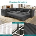 thumbnail image 4 of Timbernest 115.3" Sectional Sleeper Sofa with Pull Out Bed, L Shape Couch for Living Room, Button Tufted and Gold Trim Rolled Arms, Velvet Gray, 4 of 13