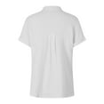 thumbnail image 5 of Camisa de manga corta con botones y textura para mujer: blusa informal de corte holgado para el trabajo, 5 of 5