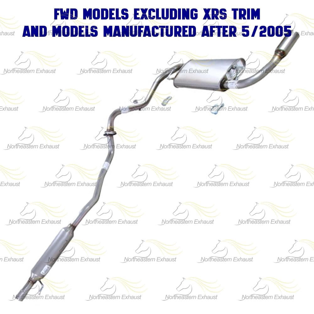 Northeastern Exhaust Resonator, Extension Pipe, Muffler & Tail Pipe Fits 2005-2008 Toyota Matrix 1.8L (FWD models, excluding XRS trim & pre-05/2005) - Direct Fit | Stainless Steel System Kit