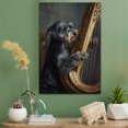 thumbnail image 2 of Miniature Schnauzer Cute Dog Harp Stretched Canvas Size 8x12 – Retro Miniature Schnauzer Dog Batter in Action With Harp for Themed Living Room, 2 of 5
