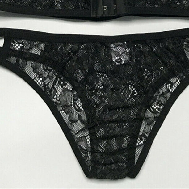 Lolmot Women Lingerie Lace Spandex Sexy Up Bra Panties Sleepwear Underwear  Set