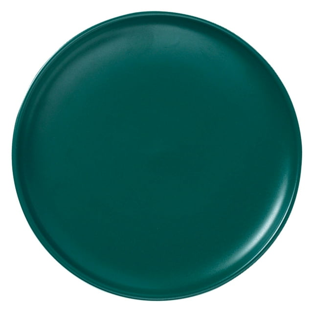 1pc Coloured Ceramic Tableware Western Steak Plate Microwave Oven Available Ceramic Food Plate Round Shape (Dark Green 6 Inches)