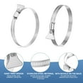 thumbnail image 4 of Uxcell Stainless Steel Hose Clamp, 10 Pcs 84-108mm (3.4-4.3Inch) Adjustable Thumb Screw Key Type Clamps Worm Gear Hose Clamp for Plumbing Fastener Tube Radiator Garden, Silver Tone, 4 of 6