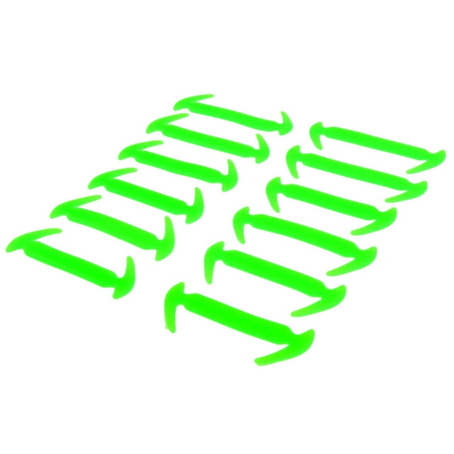 Cordones elásticos de silicona jinwen para zapatos deportivos Verde Paquete de 12