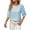 Blue, variant on Scyoekwg Womens Puff Elbow Sleeve Tops Trendy Dressy Casual Crew Neck Work Shirts Ladies Summer Elegant Office Tunic Blouses (Blue,XL)