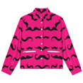 thumbnail image 4 of Jackets for Women Winter Coat Jackets Flannel Stand Collar Jacket(Black Mustache Pattern on Pink Background,Size:S-4XL), 4 of 7
