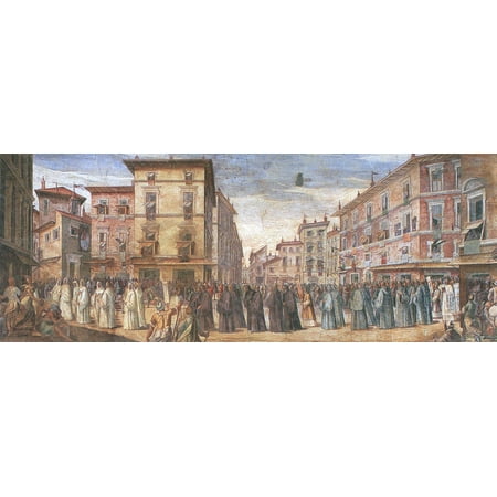 Rub Transfer Wall Art - Framed Art for Your Wall Tempesta, Antonio -Procession to the transfer of the relics of St. Gregory Nazianzen. Monte Giordano 10 x 13 Frame