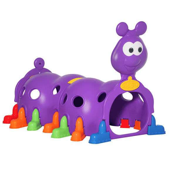 Purple Kids Crawl Tunnel Toy - Indoor Outdoor Climbing Play Structure for Ages 3-6, Gift for Boys & Girls