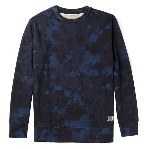 Casely-Hayford Mens Camouflage Cotton Jersey Sweatshirt Small Navy