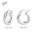 thumbnail image 5 of Alexcraft Chunky Hoop Earrings Thick Hoops for Women | Classic 14k Gold Silver Plated Round Tube Huggie Hoop Earrings with 925 Sterling Silver Post for Women Gift, 5 of 8