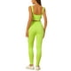 thumbnail image 3 of Conjunto de entrenamiento de 2 piezas para mujer INSPIRE CHIC, sujetador deportivo sin costuras y leggings de cintura alta, talla L, verde flúor, 3 of 5