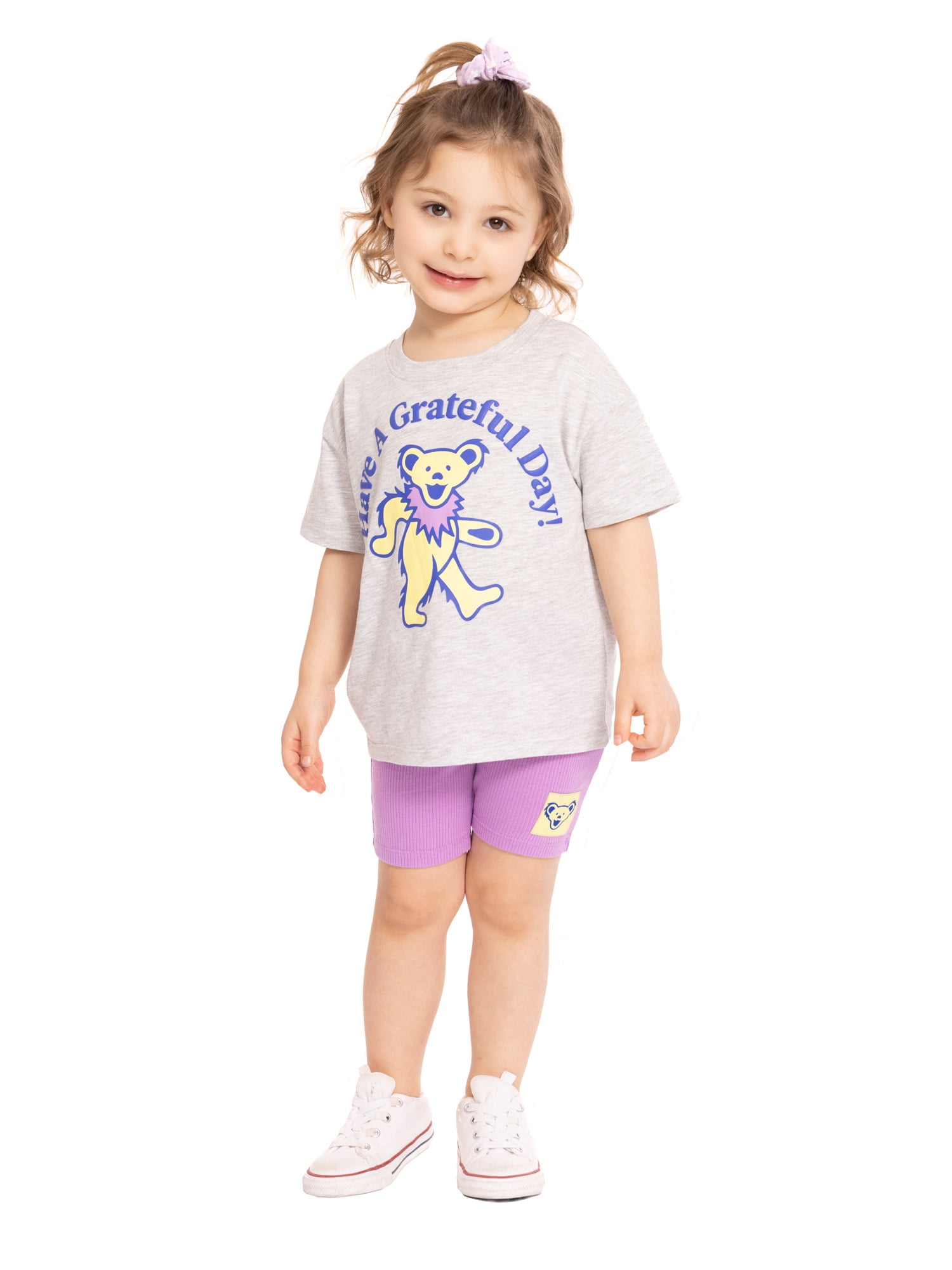 Grateful Dead Toddler Girls Graphic Tee and Bike Shorts Set, 2-Piece, Sizes 12M-5T
