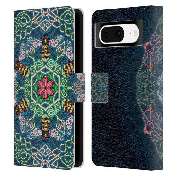 Head Case Designs Officially Licensed Brigid Ashwood Celtic Wisdom 3 Bees Leather Book Wallet Case Cover Compatible with Google Pixel 8