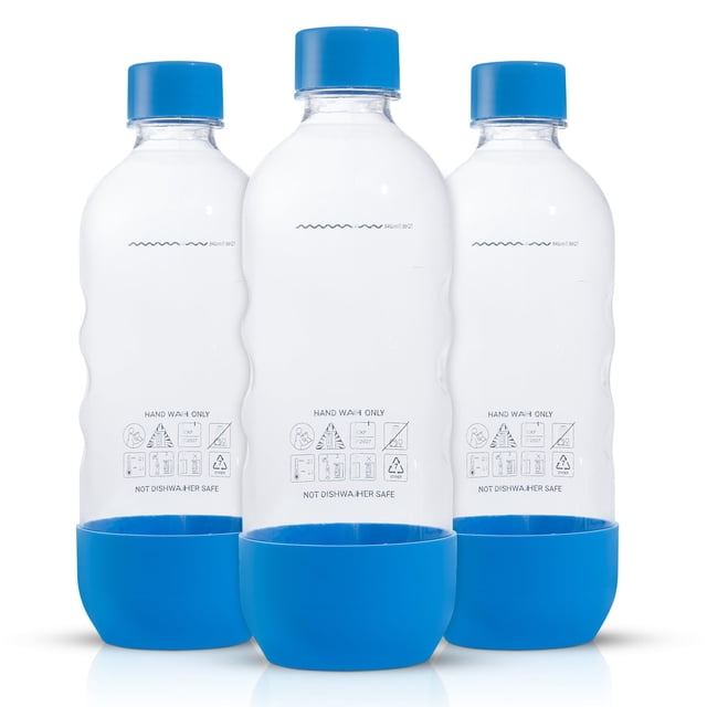 Botellas SodaStream de repuesto MRX Solutions, 1 litro, sin BPA, paquete de 3