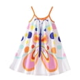 thumbnail image 3 of Little Girl Dresses Summer Boho Butterfly Polka Dot Spaghetti Strap Beach Sun Dress Princess Dresses Flowy Beach Dress,Size 2 Years-3 Years, 3 of 9