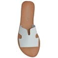 thumbnail image 2 of city classified Shoes Cut Out Women Basic Flip Flops Flat Summer Sandals Slip On Slides salvia-S White 8, 2 of 2