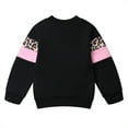 thumbnail image 3 of Toddler Girls 2 Piece Cute Outfits Set Leopard Pink Color Block Crewneck Sweatshirt with Jogger Pants Kids Clothing Set 3-4 T, 3 of 7